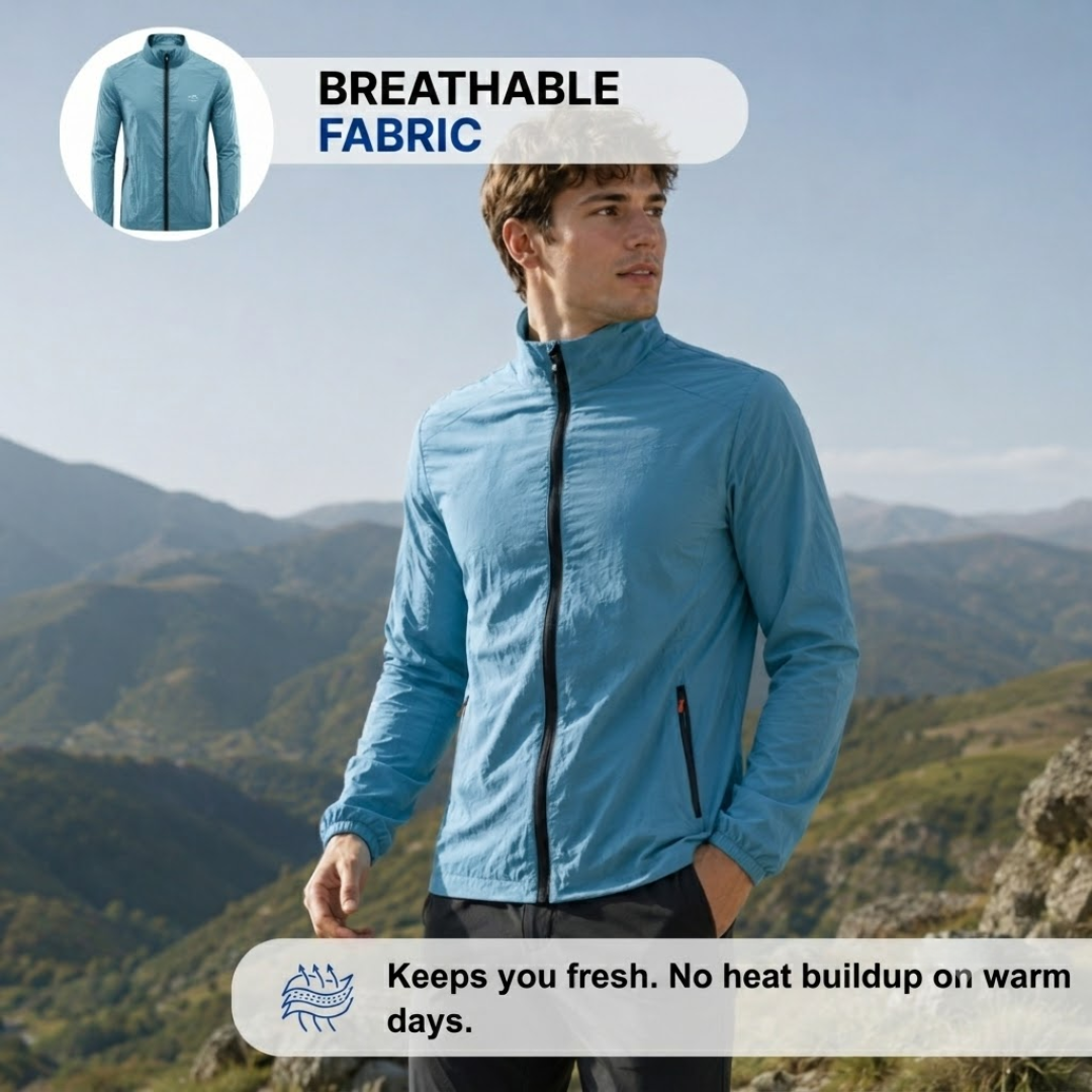 Men's Lightweight UV Protection Jacket - Windproof & Breathable
