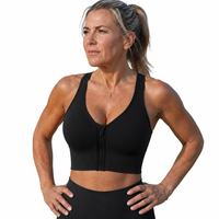 Women’s High Support Sports Bra - Front Zip - Cross-Back Design
