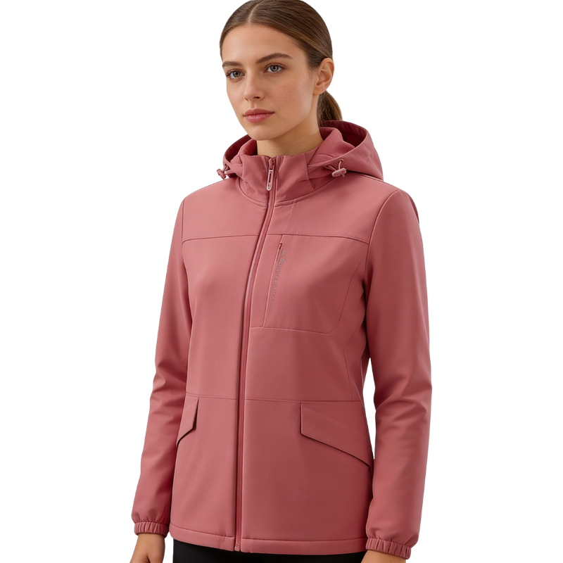Women's Windbreaker Jacket - Fleece-Lined Softshell - Wind & Water-Resistant