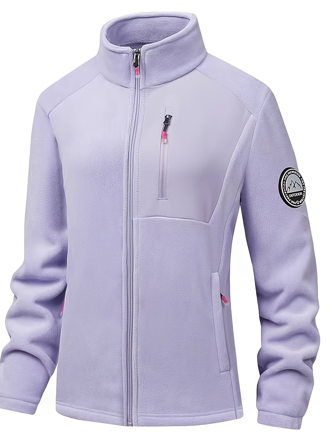 Fleecejacke Damen - Stehkragen mit Reißverschluss - Drei Reißverschlusstaschen