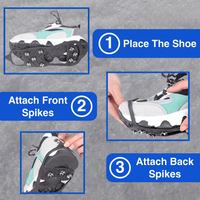Ice Cleats - 10-Spike Stainless Steel - Slip-On Traction