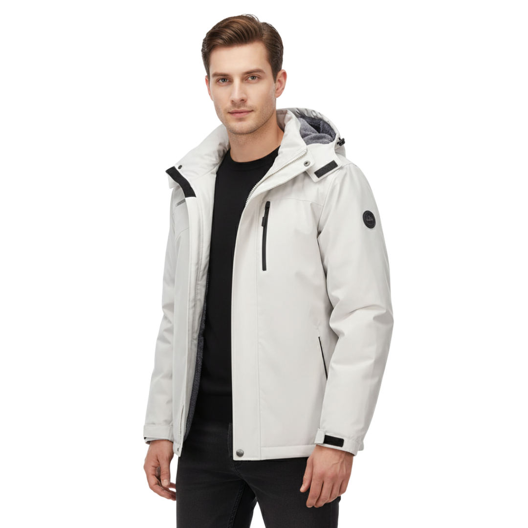 Men's Waterproof Jacket - Fleece-Lined & Windproof