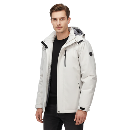 Men's Waterproof Jacket - Fleece-Lined & Windproof