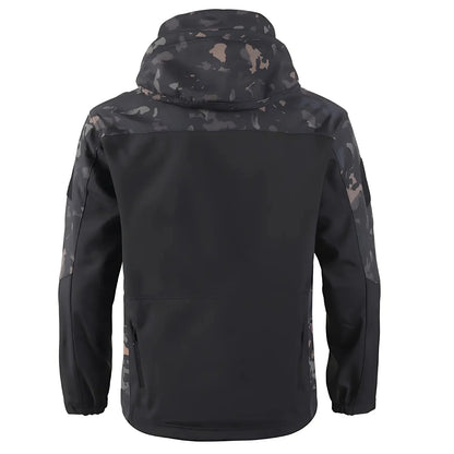 Men's Softshell Jacket - Fleece-Lined & Windproof - Tactical Multi-Pocket Design