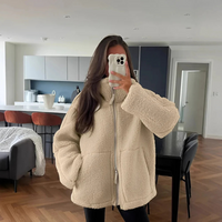 Women's Sherpa Jacket - Ultra-Soft Teddy Fleece - With Pockets