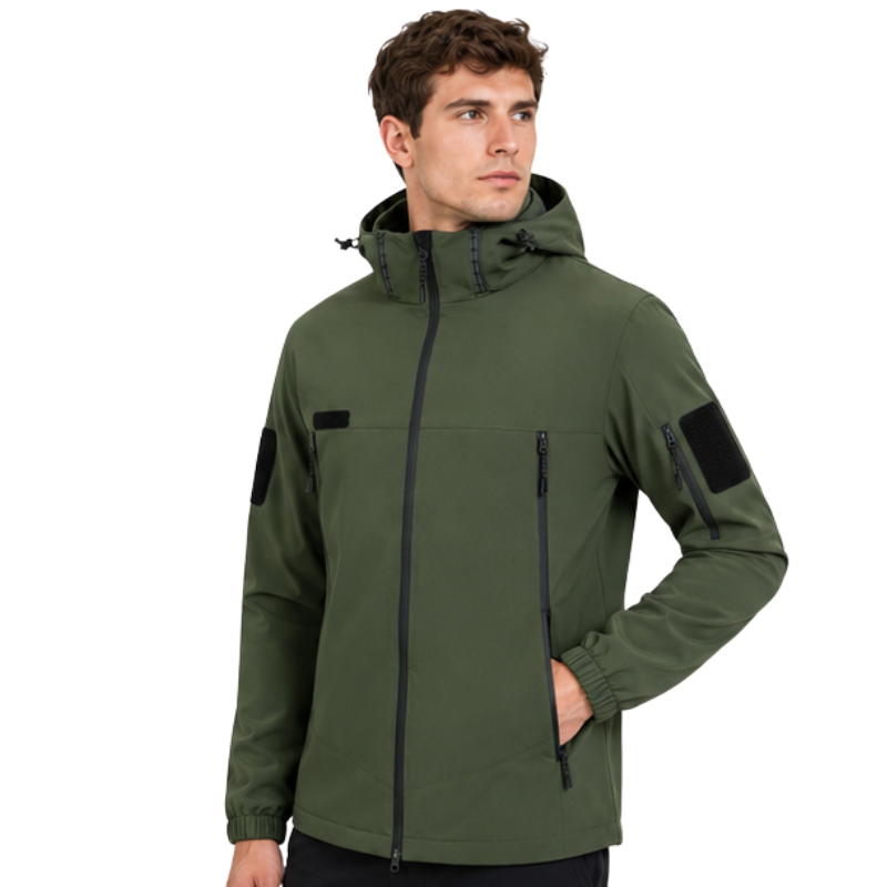 Men's Softshell Jacket - Removable Hood - Fleece Lined