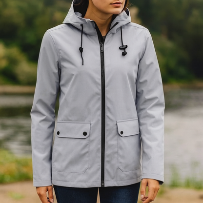 Women's Rain Jacket - Waterproof & Windproof - Adjustable Hood