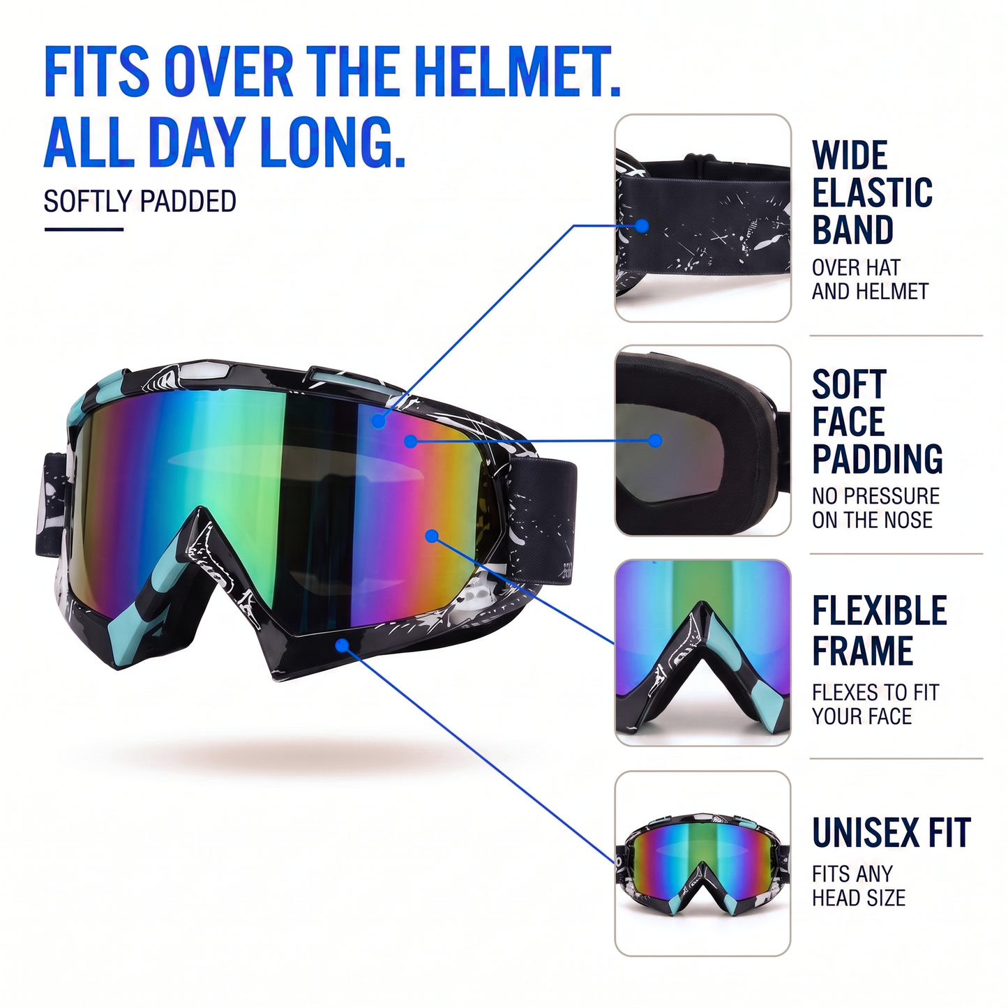mirrored ski goggles