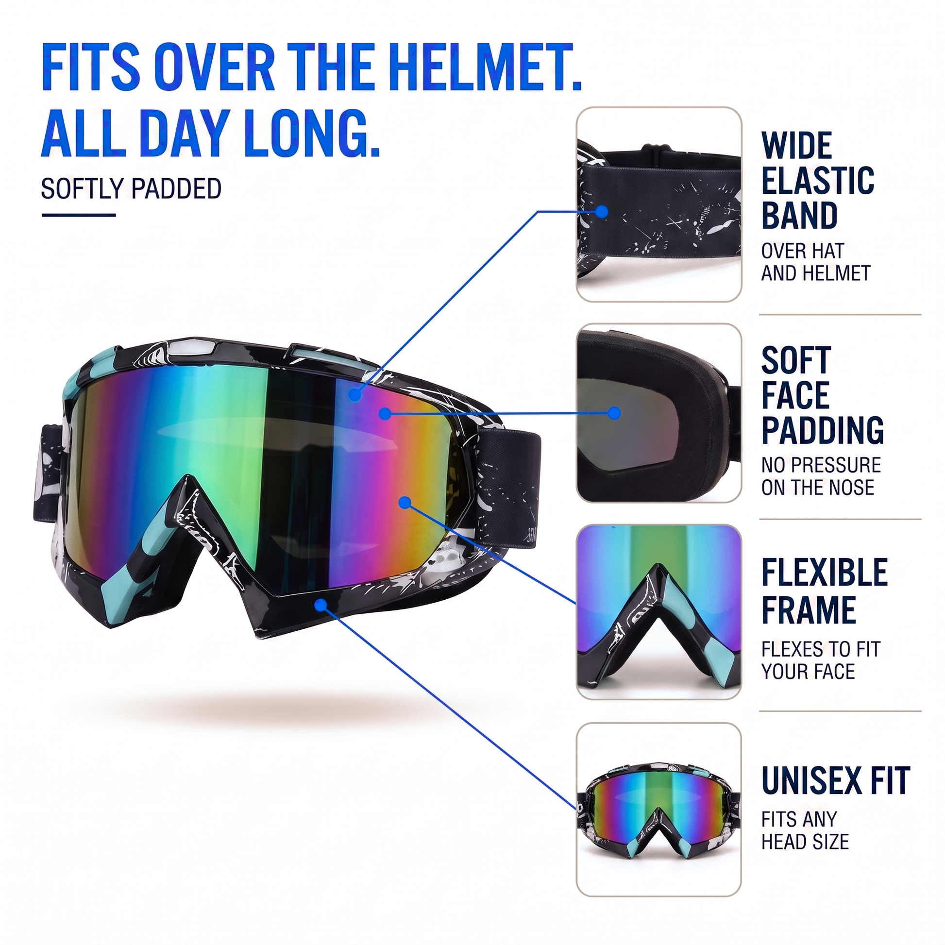 mirrored ski goggles