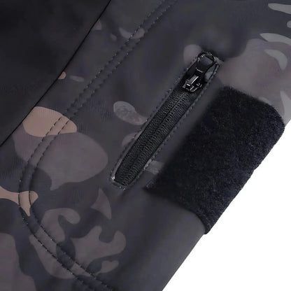 Men's Softshell Jacket - Fleece-Lined & Windproof - Tactical Multi-Pocket Design