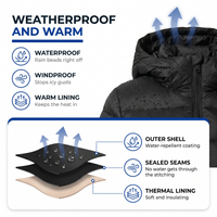 Women's Long Winter Coat - Waterproof & Windproof Down - Lightweight with Hood