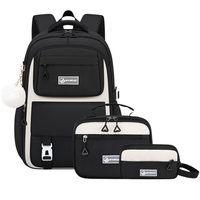 Girls School Backpack Set - 3-in-1 with Lunch Bag - USB Charging Port