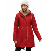 Women's Rain Coat with Hood - Long Waterproof Cut - Adjustable Waist