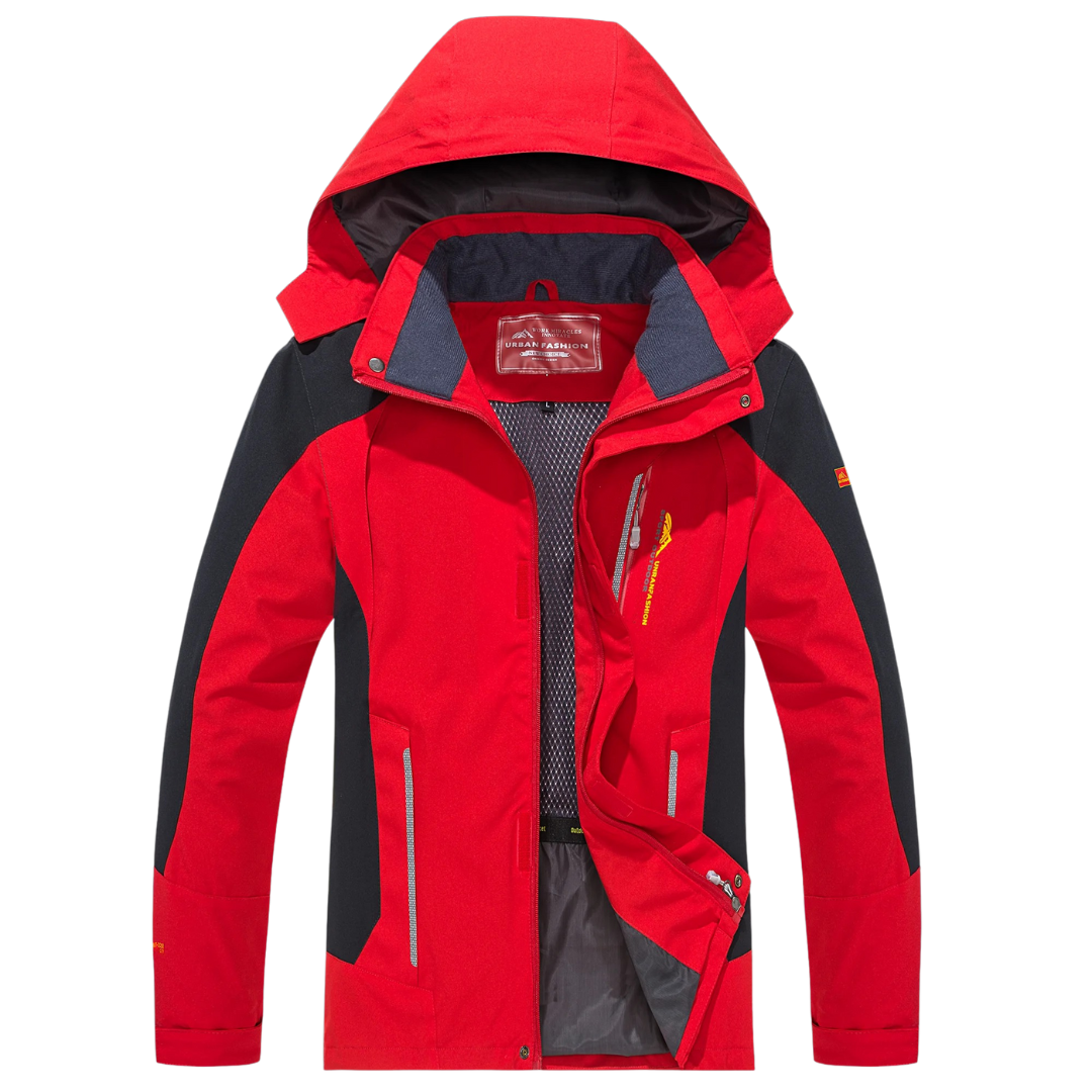 Men's Waterproof Rain Jacket - Windproof Shell - Removable Hood