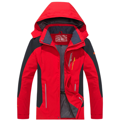 Men's Waterproof Rain Jacket - Windproof Shell - Removable Hood