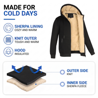 Men's Hooded Cardigan - Sherpa Fleece Lined - Full-Zip