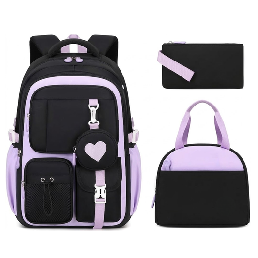 Girls Backpack Set - 3-in-1 with Lunch Bag - 15.6" Laptop