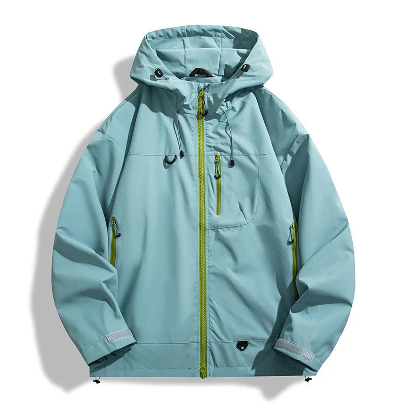 Unisex Rain Jacket - Waterproof & Windproof - Adjustable Hood