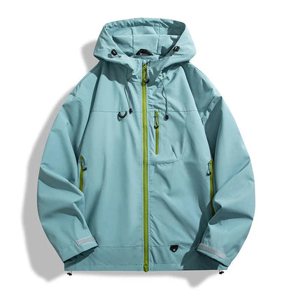 Unisex Rain Jacket - Waterproof & Windproof - Adjustable Hood