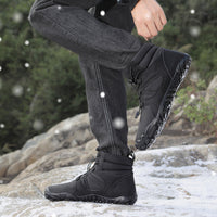 Winter Barefoot Boots - High-Top Fleece Lined - Waterproof Non-Slip Sole