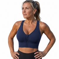 Women’s High Support Sports Bra - Front Zip - Cross-Back Design