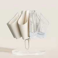 Windproof Rain Umbrella - Automatic Compact Travel Umbrella - Hook Handle