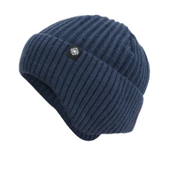 Winter Beanie with Ear Flaps - Plush Lined Ribbed Knit Hat for Men & Women