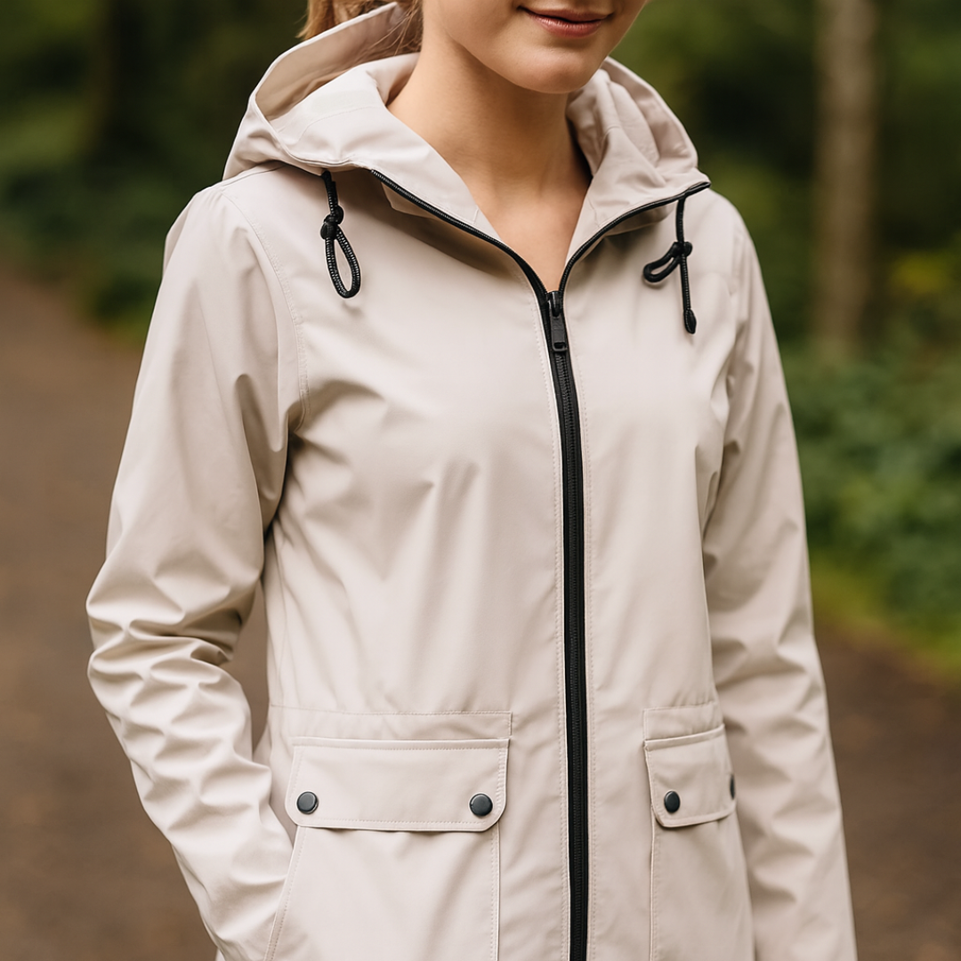 Women's Rain Jacket - Waterproof & Windproof - Adjustable Hood