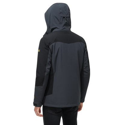 Men's Waterproof Rain Jacket - Windproof Shell - Removable Hood