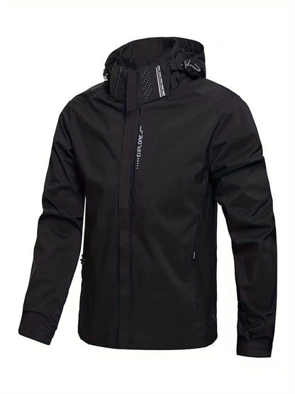 Men's Rain Jacket - Waterproof & Windproof - Removable Hood