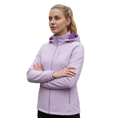 Women's Windbreaker Jacket - Fleece-Lined Softshell - Wind & Water-Resistant