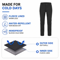Women's Fleece-Lined Outdoor Pants - Slim Fit - Water-Repellent