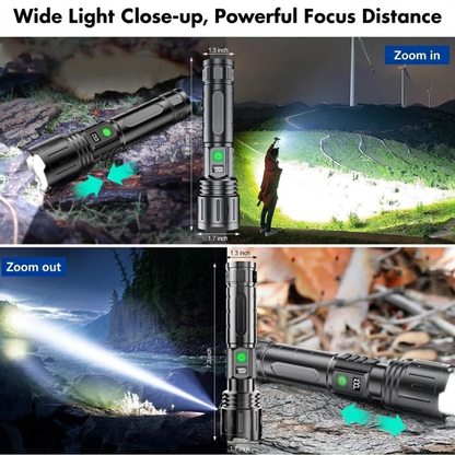 Zoomable Flashlight – Brightest LED – 10,000 Lumens