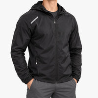 Windbreaker for Men - Reflective Hooded Running Jacket - Water-Repellent