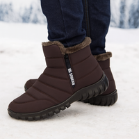 Men's Winter Boots - Waterproof & Side-Zip - Non-Slip Sole