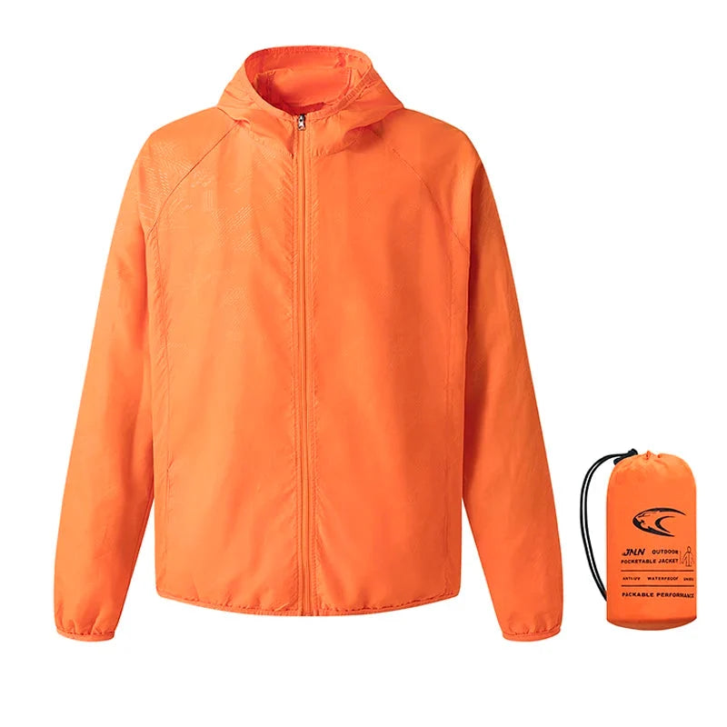 Men's Rain Jacket - Water-Repellent Packable Windbreaker - UPF 50 Sun Protection