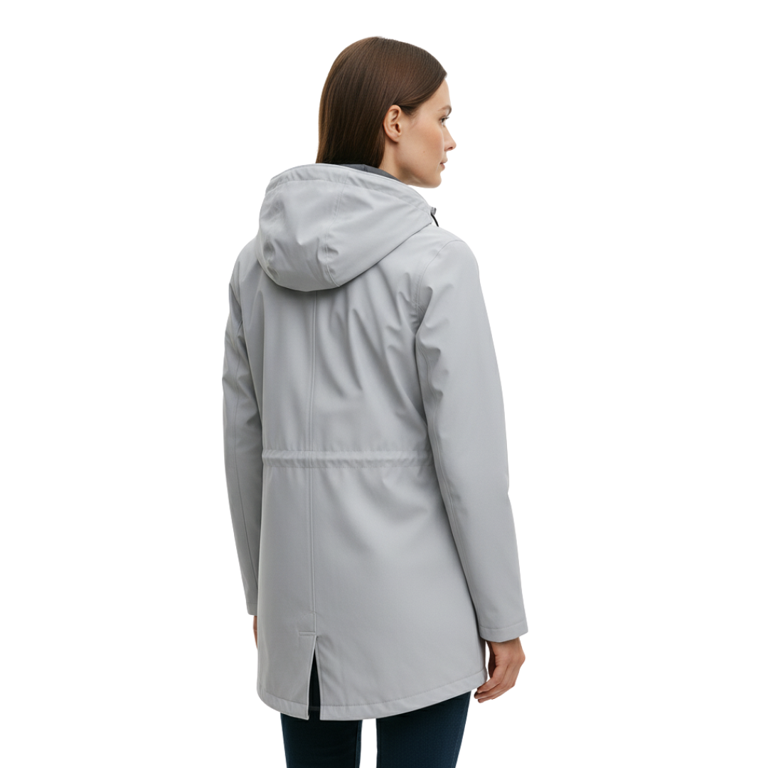 Women's Raincoat with Hood - Long Waterproof & Windproof - Lightweight