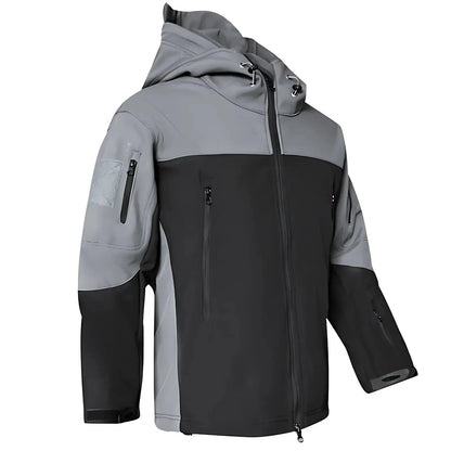 Men's Softshell Jacket - Fleece-Lined & Windproof - Tactical Multi-Pocket Design