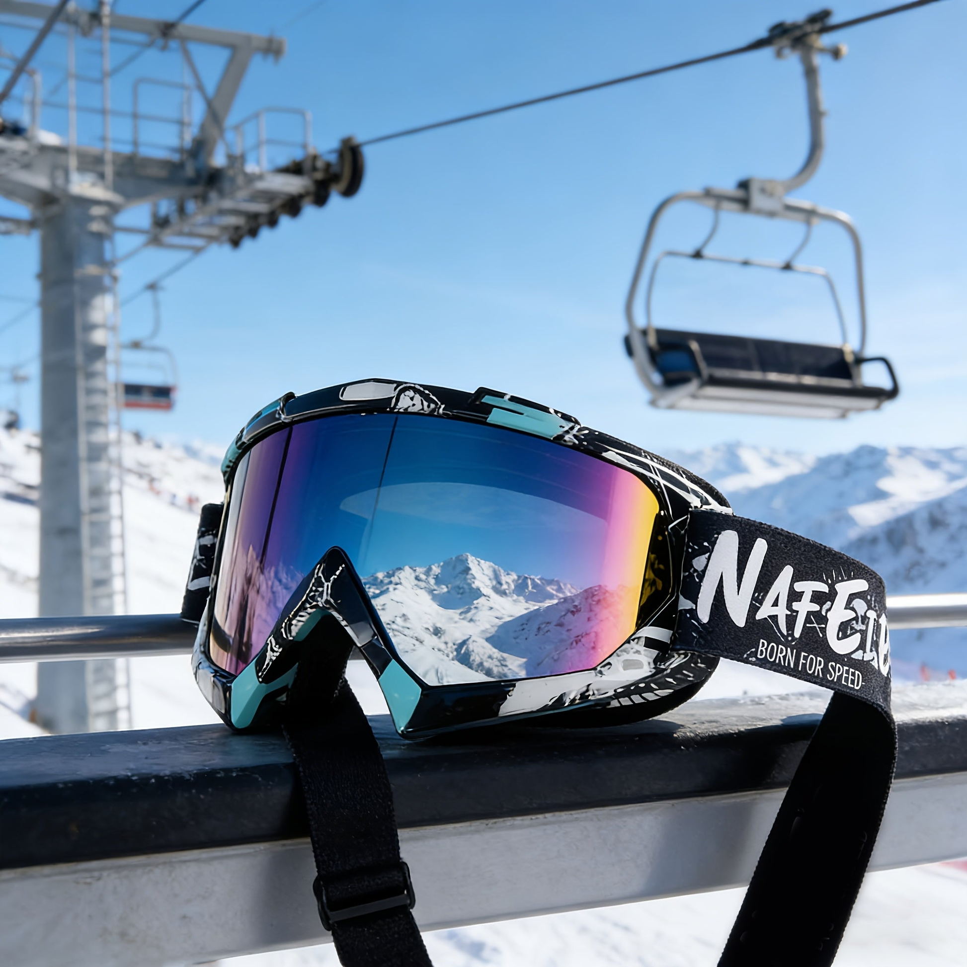 mirrored ski goggles