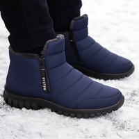 Men's Winter Boots - Waterproof & Side-Zip - Non-Slip Sole