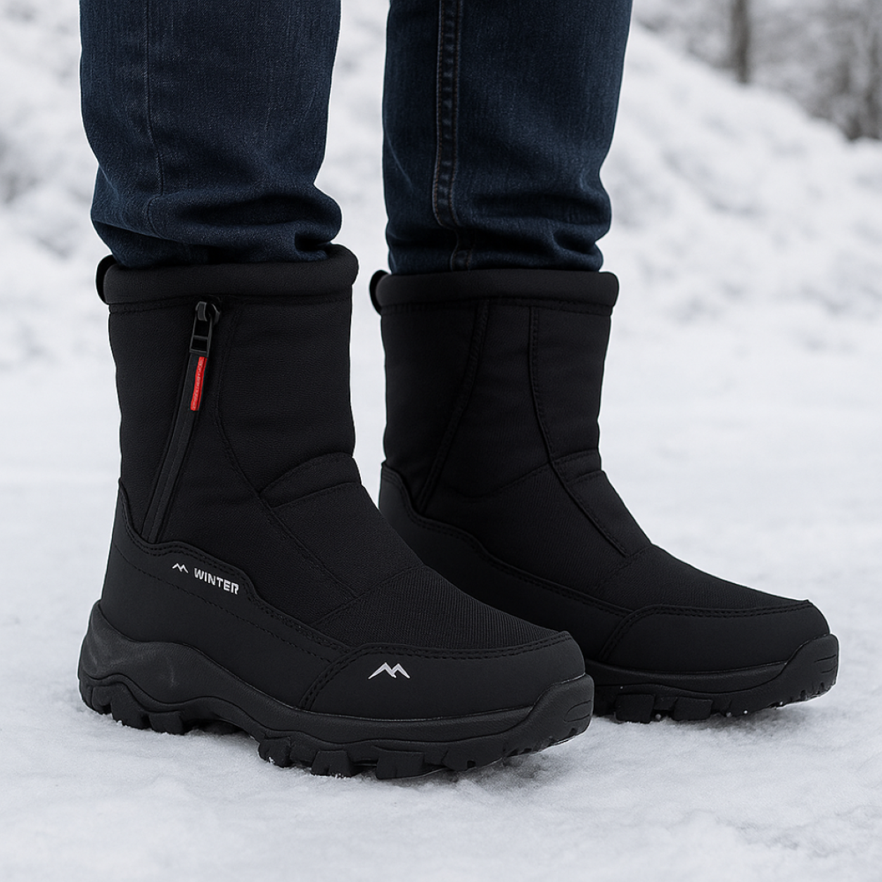 Winterstiefel Damen Wasserdicht & Gefüttert Oxford Gewebe
