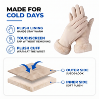 Women's Winter Gloves - Touchscreen - Plush Lined