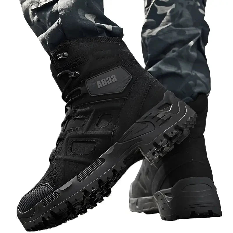 Men's Tactical Boots - Waterproof & High-Top Support - Slip-Resistant Sole