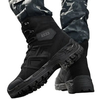 Men's Tactical Boots - Waterproof & High-Top Support - Slip-Resistant Sole