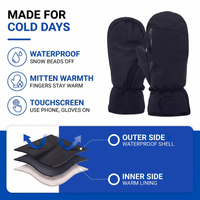 Ski Mittens for Men - Waterproof - Touchscreen Tip