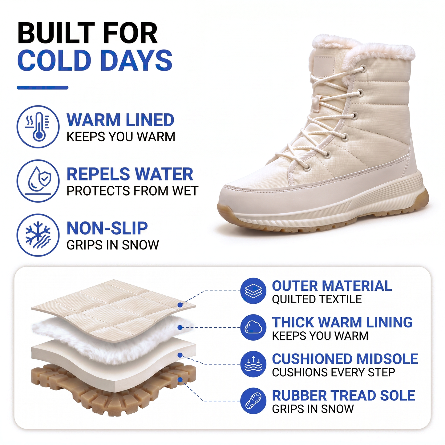 women's lined winter boots