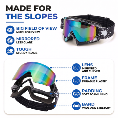 mirrored ski goggles