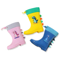 Toddler Rain Boots - 3D Dinosaur Spikes - Waterproof & Non-Slip