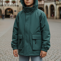 Kids Rain Jacket - Waterproof & Lined - Hooded Boys' Jacket