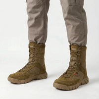 Tactical Boots for Men - Lightweight Suede & Textile - Breathable Lining